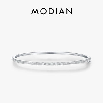 The Aurora Bangle — Sterling Silver & Sparkling CZ