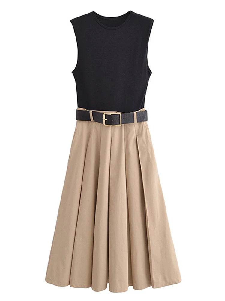 Fashion Patchwork Long Dress - Avelora