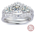 Eternal Bond – Newshe 3Pcs Sterling Silver Bridal & Engagement Ring Set - Avelora
