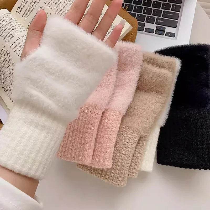 Soft Winter Half Finger Gloves - Avelora
