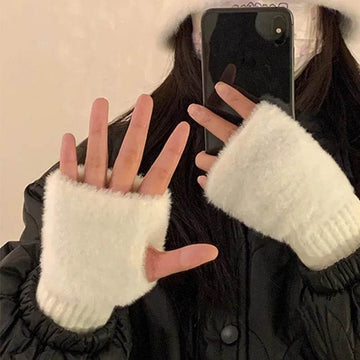 Soft Winter Half Finger Gloves - Avelora