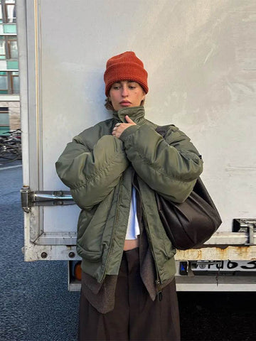 Fashion Lapel Bomber Jacket - Avelora