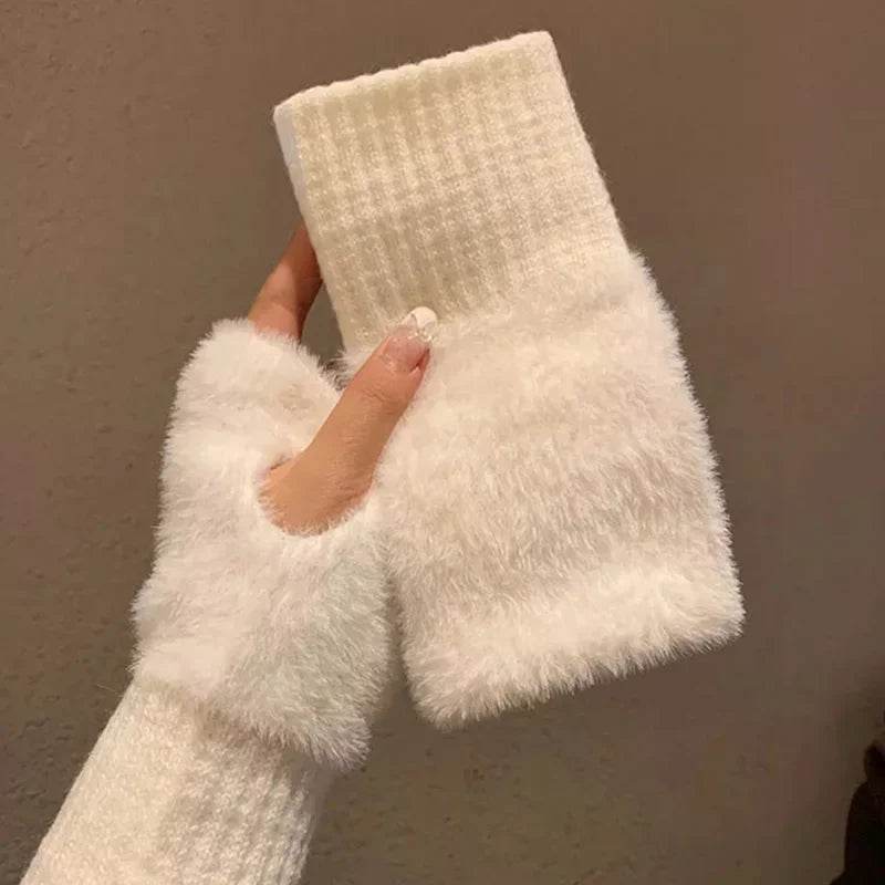 Soft Winter Half Finger Gloves - Avelora