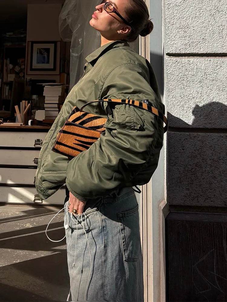 Fashion Lapel Bomber Jacket - Avelora