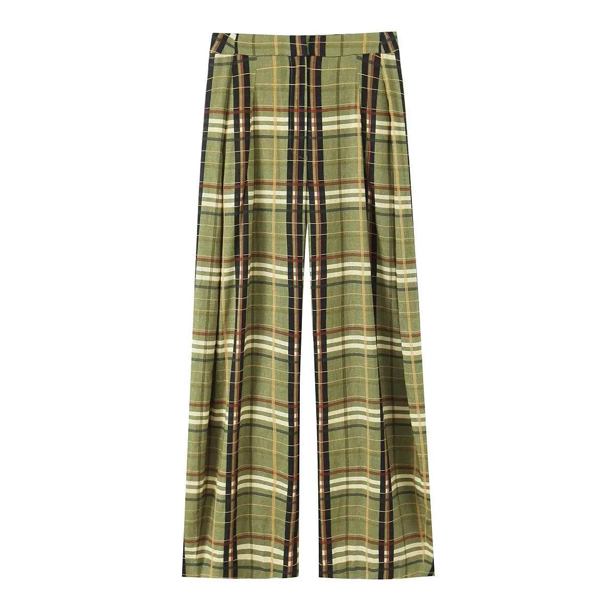 The Chelsea Check High-Waist Trousers - Avelora